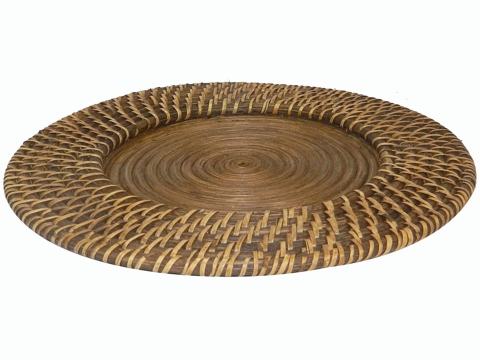 Rattan charger plate honey